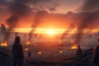 Sunrise Reaping movie dystopian battlefield scene