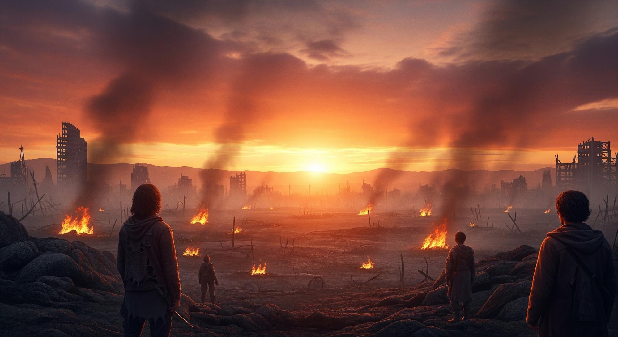 Sunrise Reaping movie dystopian battlefield scene